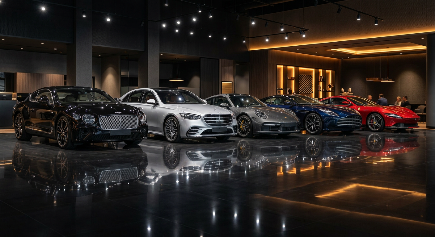 Showroom vehicle row